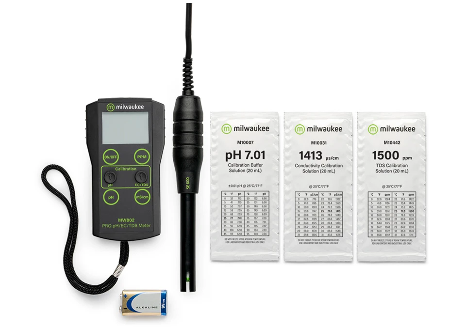 Milwaukee MW802 PRO 3-in-1 pH, EC, TDS Combo Meter med ATC